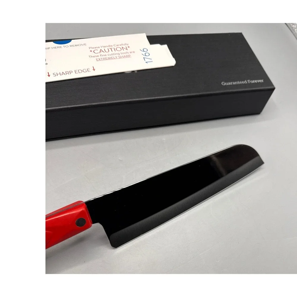 Cutco 1766 KY Santoku Knife Rare Red Handle Engraved New Beginnings with Box